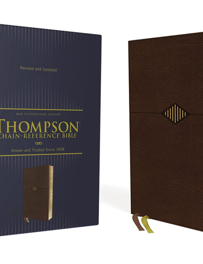NIV, Thompson Chain-Reference Bible, Leathersoft, Brown, Red Letter, Thumb Indexed, Comfort Print