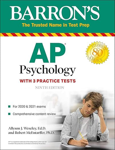 AP Psychology: With 3 Practice Tests (Barron's Test Prep)