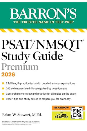 PSAT/NMSQT Study Guide Premium, 2026: 2 Practice Tests + Comprehensive Review+ 200 Online Drills (Barron's Test Prep)