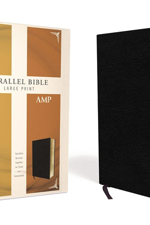 KJV, Amplified, Parallel Bible, Large Print, Bonded Leather, Black, Red Letter: Two Bible Versions Together for Study and Comparison