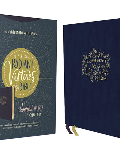 NIV, Radiant Virtues Bible: A Beautiful Word Collection, Leathersoft, Navy, Red Letter, Comfort Print: Explore the virtues of faith, hope, and love