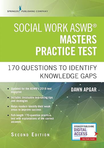 Social Work ASWB Masters Practice Test: 170 Questions to Identify Knowledge Gaps (Book + Digital Access)