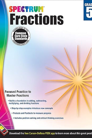 Fractions Workbook, Grade 5