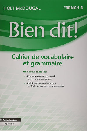 Bien Dit!: Vocabulary and Grammar Workbook Student Edition Level 3