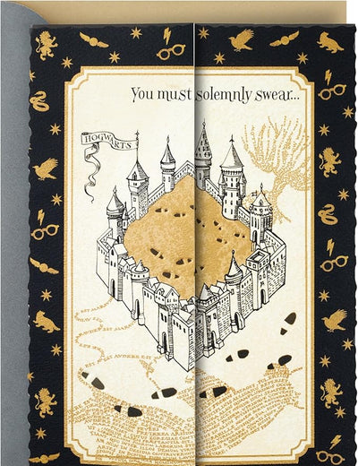 Hallmark Harry Potter Birthday Card (Marauder's Map)
