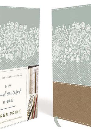 NIV, Journal the Word Bible, Large Print, Leathersoft, Teal/Tan: Reflect, Journal, or Create Art Next to Your Favorite Verses