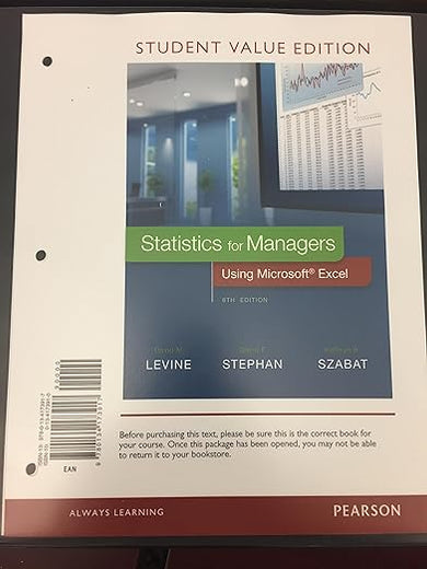Statistics for Managers Using Microsoft Excel