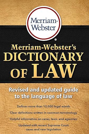 Merriam-Webster's Dictionary of Law, Newest Edition, Trade Paperback