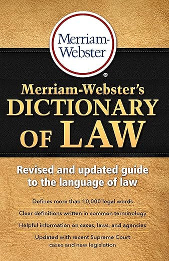 Merriam-Webster's Dictionary of Law, Newest Edition, Trade Paperback