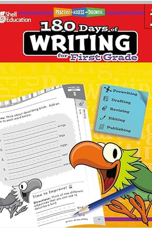 180 Days™: Writing Workbook for 1st Grade Ages 6–7 | Sentence Building, Grammar, Writing Practice, Early Composition for School or Home