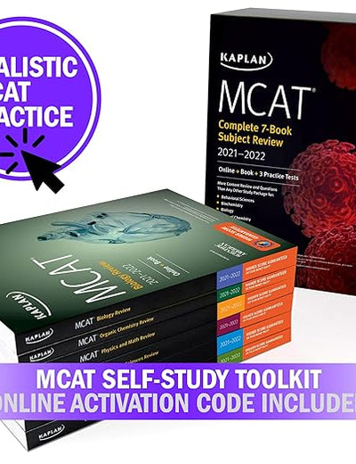 MCAT Self-Study Toolkit 2021-2022: Complete 7-Book Subject Review + 6 Practice Tests + Adaptive Qbank (Kaplan Test Prep)