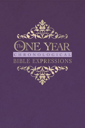 The One Year Chronological Bible Expressions NLT (LeatherLike, Imperial Purple)