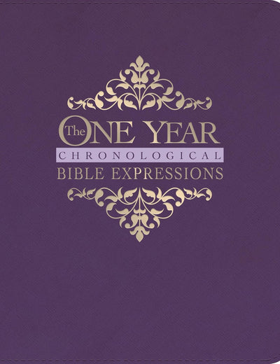 The One Year Chronological Bible Expressions NLT (LeatherLike, Imperial Purple)