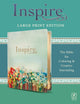 Inspire Bible Large Print NLT (LeatherLike, Floral Fields with Gold): The Bible for Coloring & Creative Journaling