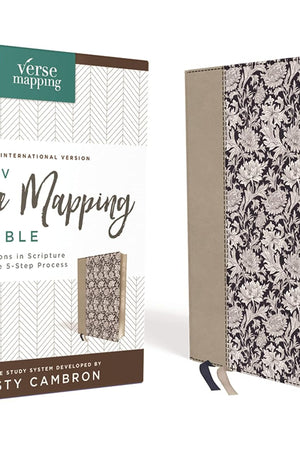 NIV, Verse Mapping Bible, Leathersoft, Navy Floral, Thumb Indexed, Comfort Print: Find Connections in Scripture Using a Unique 5-Step Process