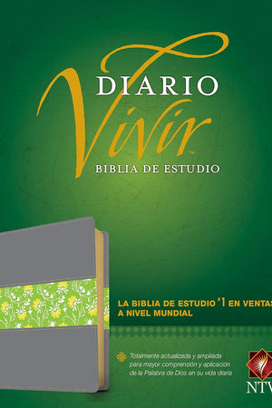 Biblia de estudio del diario vivir NTV (SentiPiel, Gris/Verde, Índice, Letra Roja) (Spanish Edition)