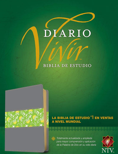 Biblia de estudio del diario vivir NTV (SentiPiel, Gris/Verde, Índice, Letra Roja) (Spanish Edition)