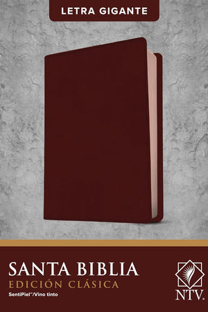 Santa Biblia NTV, Edición clásica, letra gigante (SentiPiel, Vino tinto, Letra Roja) (Spanish Edition)