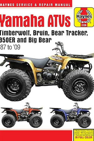 Yamaha ATVs Timberwolf, Bruin, Bear Tracker, 350ER and Big Bear 1987 - 2009 (Haynes Service & Repair Manual)
