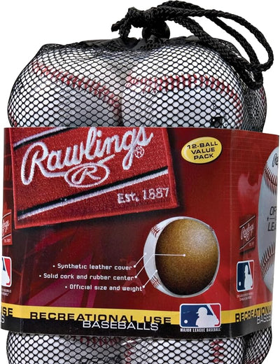Rawlings | Official League Recreational Use Practice Baseballs | Youth | Bag of 12 | OLB3BAG12 | 12 Count