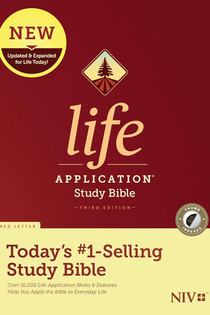 NIV Life Application Study Bible, Third Edition (Red Letter, Hardcover, Indexed) Tyndale NIV Bible with Thumb Index, Updated Notes and Features, Full Text New International Version