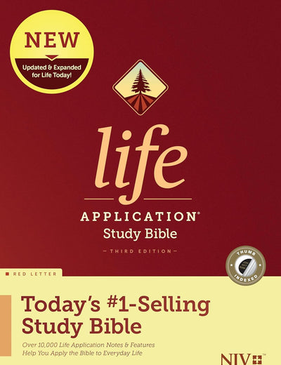 NIV Life Application Study Bible, Third Edition (Red Letter, Hardcover, Indexed) Tyndale NIV Bible with Thumb Index, Updated Notes and Features, Full Text New International Version