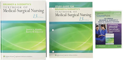 Textbook of Medical-surgical Nursing, 13th Ed + Coursepoint + Study Guide Package