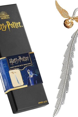 Harry Potter Metal Bookmark with Hanging Charm Golden Snitch Hogwarts Reading Gifts Book Lovers Gift Box (Golden Snitch)