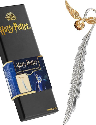 Harry Potter Metal Bookmark with Hanging Charm Golden Snitch Hogwarts Reading Gifts Book Lovers Gift Box (Golden Snitch)