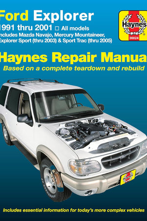 Ford Explorer & Mazda Navajo 1991 thru 2001, Mercury Mountaineer 1997 thru 2001, Explorer Sport 200-2003 & Explorer Sport Trac 2001-2005 Haynes Repair Manual