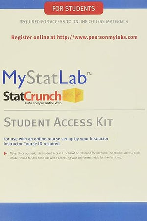 MyStatLab Student Access Kit: Including Statcrunch