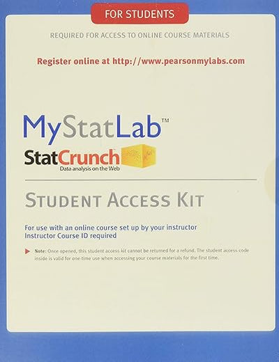 MyStatLab Student Access Kit: Including Statcrunch