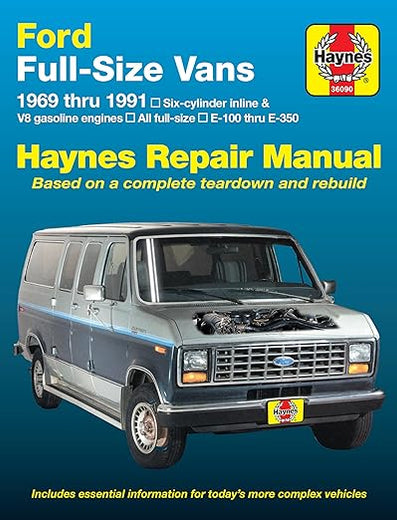 Ford Full-size Econoline E-100 thru E-350 Gas Engine Vans (69-91) Haynes Repair Manual (Does not include information specific to diesel engines. Includes coverage apart from specific exclusion noted)