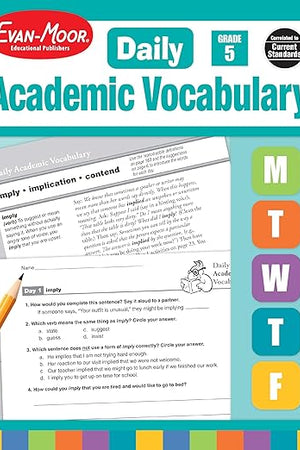 Evan-Moor Evan-Moor Daily Academic Vocabulary Lessons, Grade 6, 36 Weeks of Instruction Give Students an Expanded Vocabulary Activities, Homeschooling ... Resource Workbook, Definitions, Printables