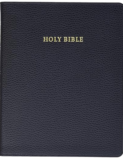 NKJV Aquila Wide Margin Reference Bible, Black Calf Split Leather, Red-letter Text, NK744:XRM