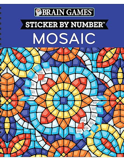 Brain Games - Sticker by Number: Mosaic (20 Complex Images to Sticker)
