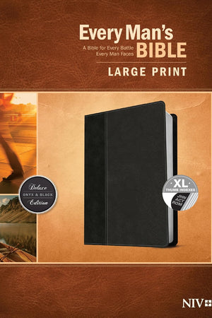 Every Man's Bible NIV, Large Print, TuTone (LeatherLike, Onyx/Black, Indexed)