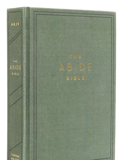 NKJV, Abide Bible, Cloth over Board, Green, Red Letter, Comfort Print: Holy Bible, New King James Version