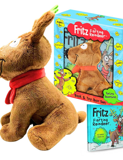 Fritz the Farting Reindeer Interactive Farting Toy Book Gift Box Set