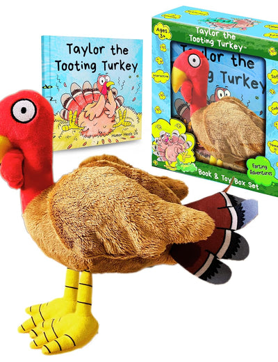 Taylor the Tooting Turkey Interactive Farting Toy Book Gift Box Set