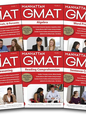 Manhattan GMAT Strategy Guides: Gmat Roadmap, Fractions, Decimals, & Percents, Algebra, Word Problems, Geometry, Number Properties, Critical Reasoning, Reading Comprehension, Sentenc