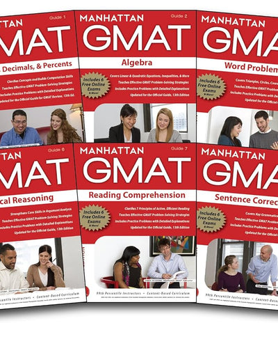 Manhattan GMAT Strategy Guides: Gmat Roadmap, Fractions, Decimals, & Percents, Algebra, Word Problems, Geometry, Number Properties, Critical Reasoning, Reading Comprehension, Sentenc
